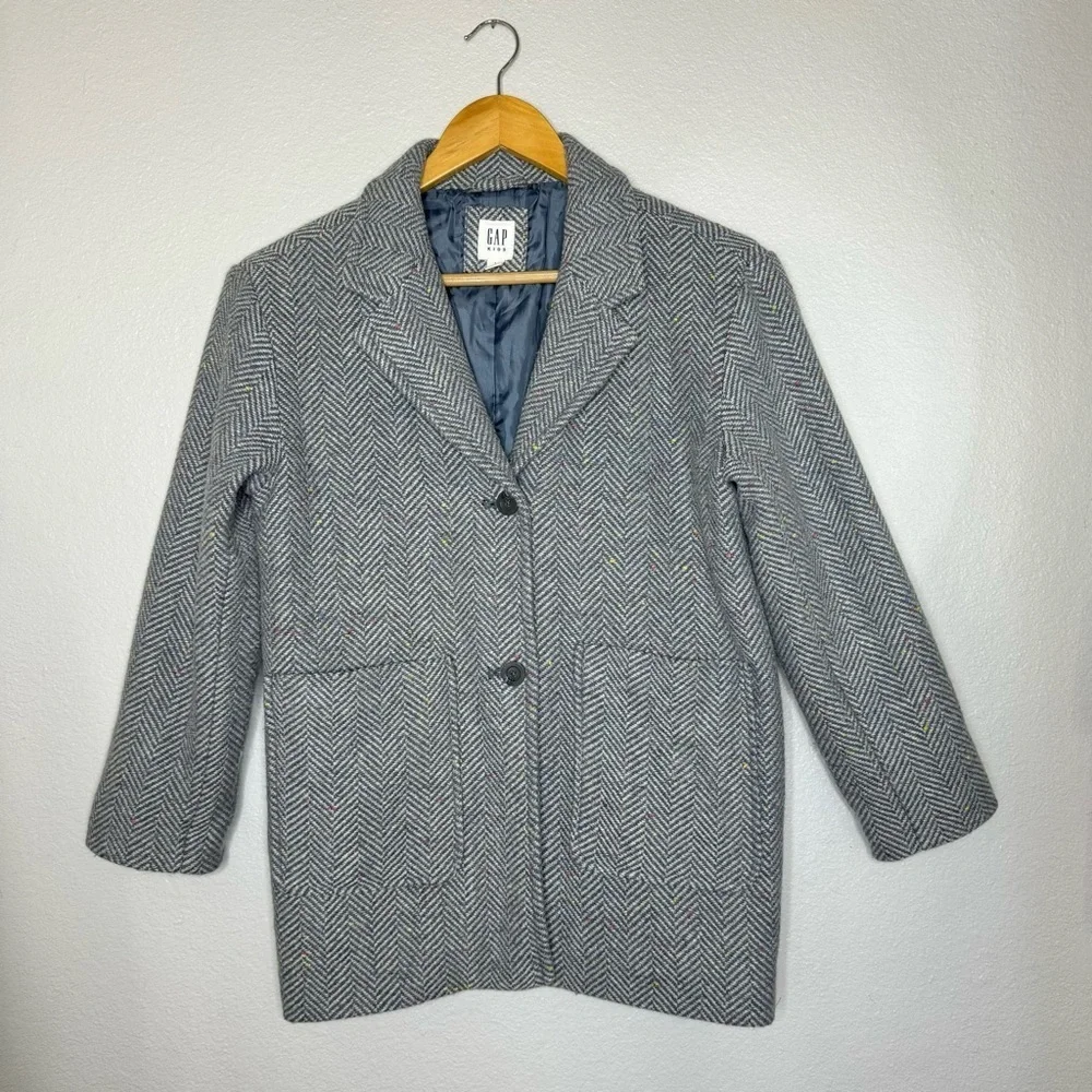 GAP Kids Girl Large Peacoat Grey Blue